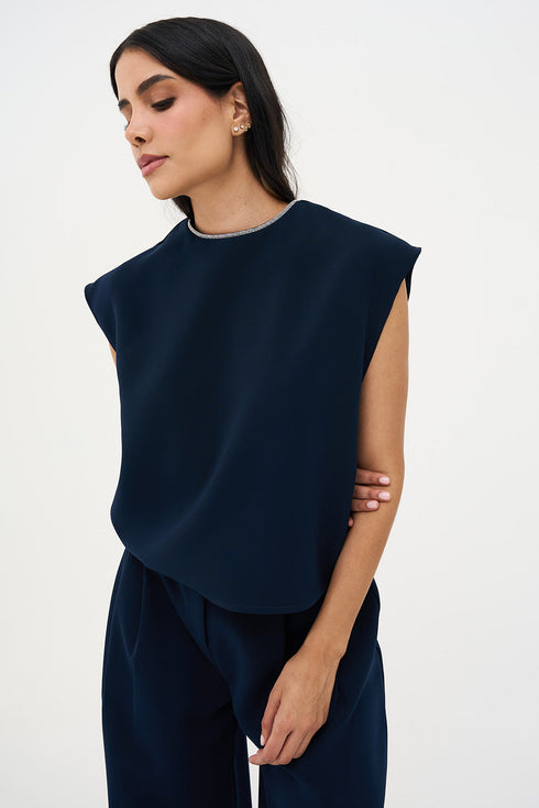 Boxi Navy Top
