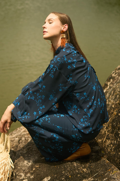 Amanza Navy Floral Top